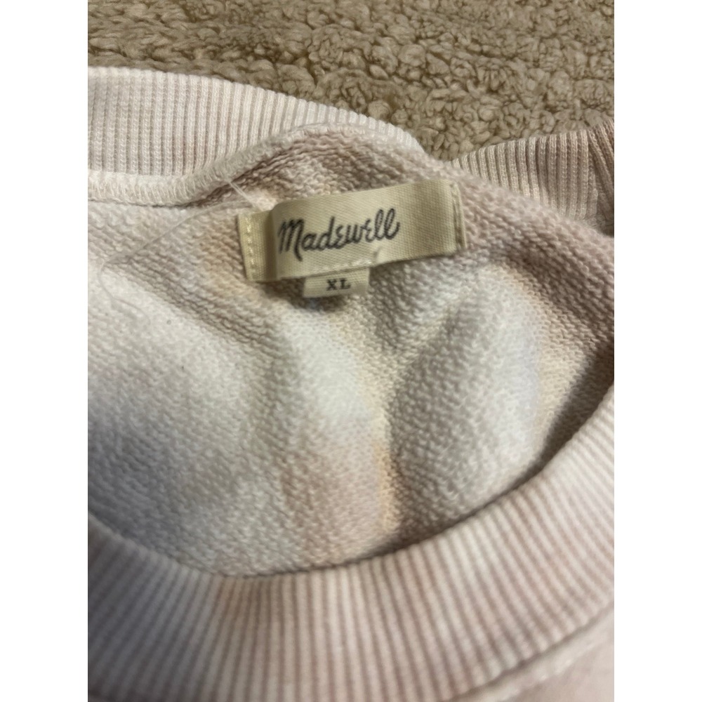 Madewell tie dye cropped sweater 100 percent cotton in an ivory/beige color XL - Picture 4 of 5